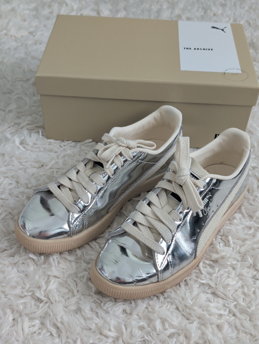 PUMA The Archive Clyde 3024 Metallic Silver Classic Sneaker
